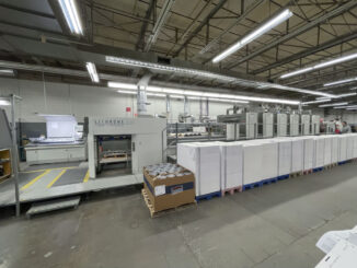 2008 Komori LS640+CX UV Hybrid press for sale from Trinity Printing Machinery USA