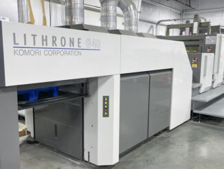 Used 2019 Komori GL540+CX with LED UV and IR dryer for sale with Trinity Printing Machinery USA